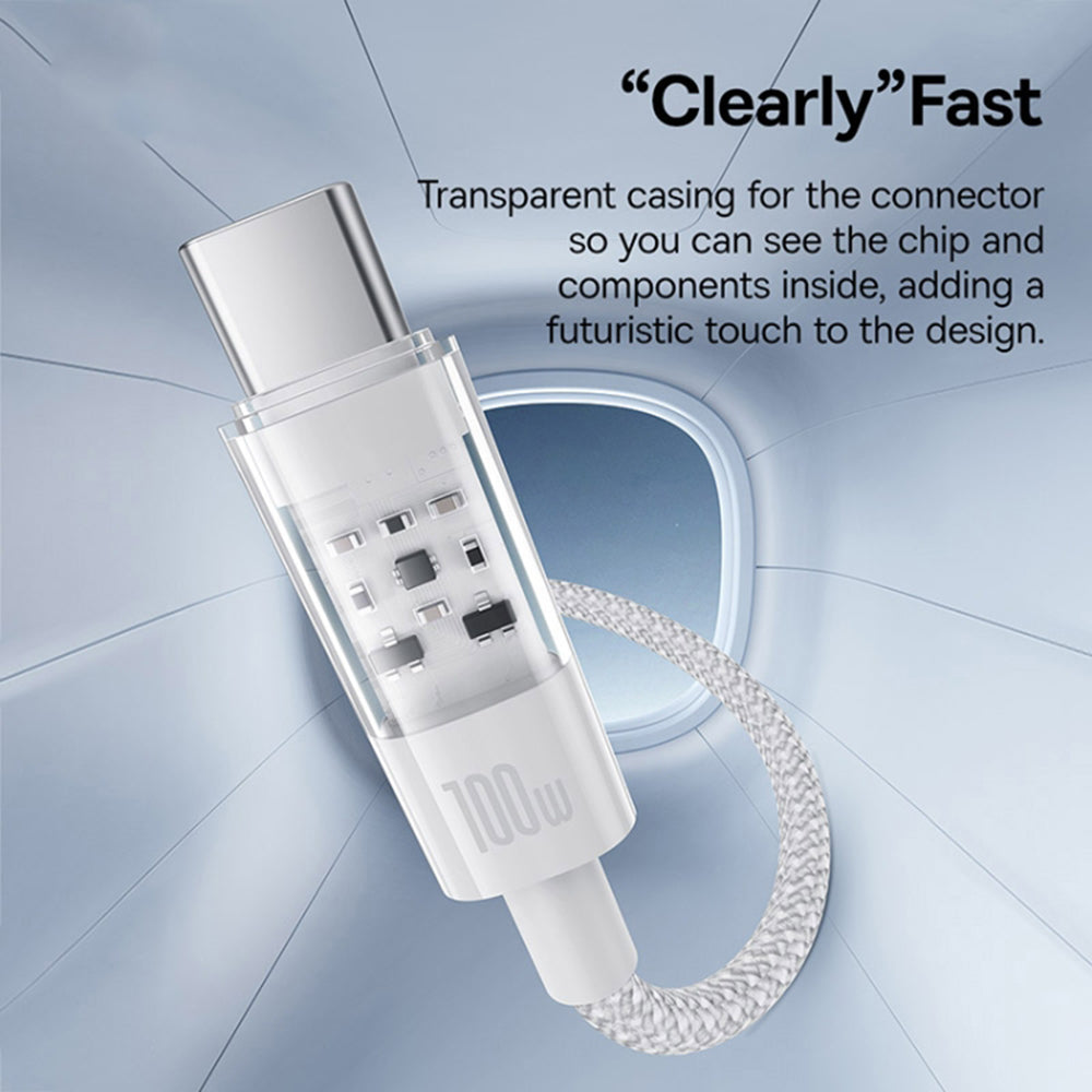 Baseus - Data Cable Gem (P10373002211-01) - USB to Type-C, Super Fast Charging 100W, 2m - Moon White