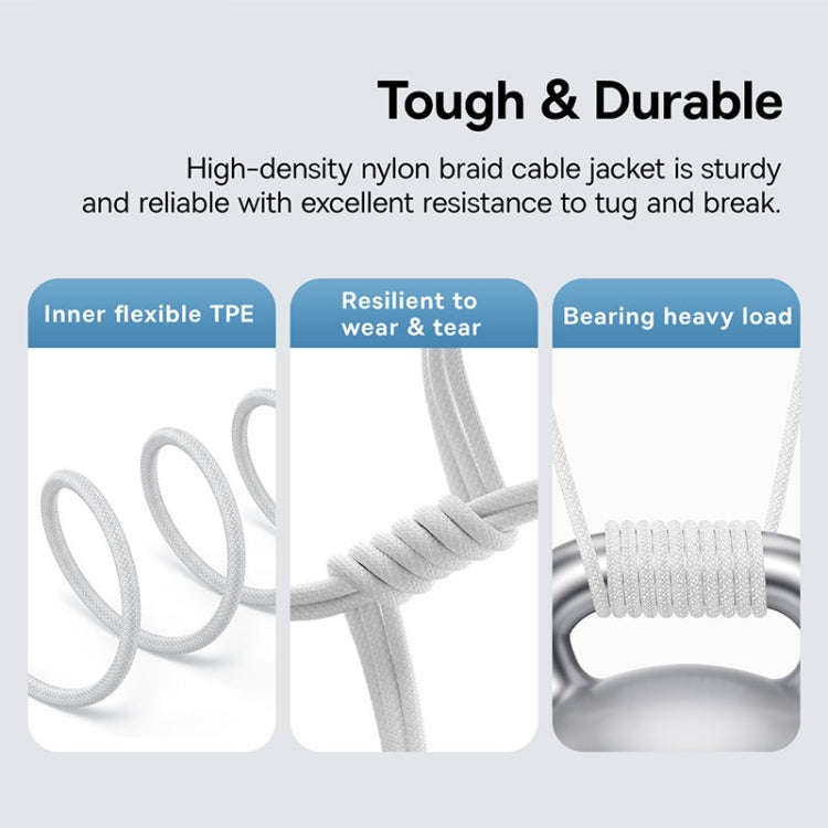 Baseus - Data Cable Gem (P10373002211-01) - USB to Type-C, Super Fast Charging 100W, 2m - Moon White