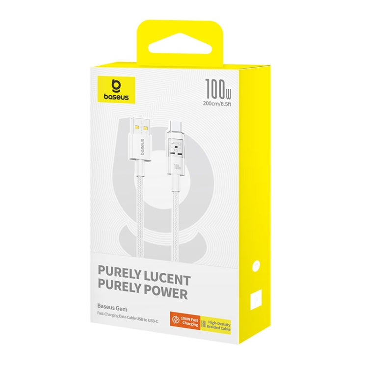 Baseus - Data Cable Gem (P10373002211-01) - USB to Type-C, Super Fast Charging 100W, 2m - Moon White