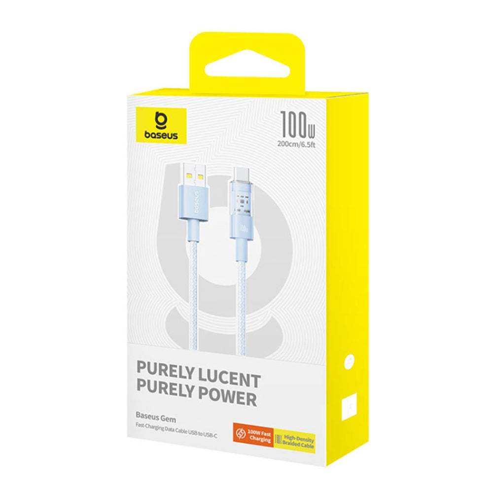 Baseus - Data Cable Gem (P10373002311-01) - USB to Type-C, Super Fast Charging 100W, 2m - Galaxy Blue