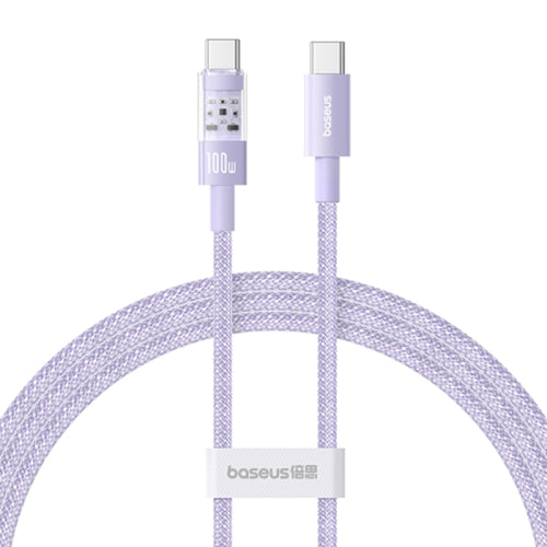 Baseus - Data Cable Gem (P10373000511-00) - Type-C to Type-C, Super Fast Charging 100W, 1m - Nebula Purple