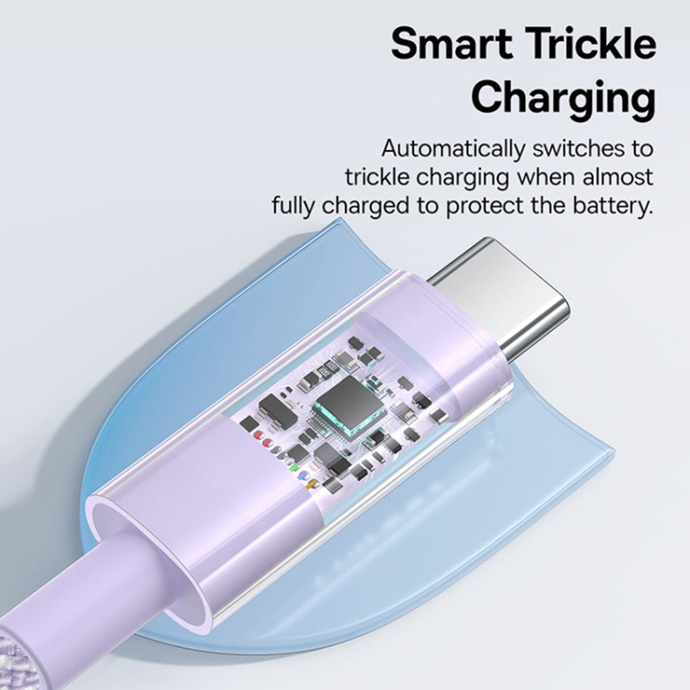 Baseus - Data Cable Gem (P10373000511-00) - Type-C to Type-C, Super Fast Charging 100W, 1m - Nebula Purple