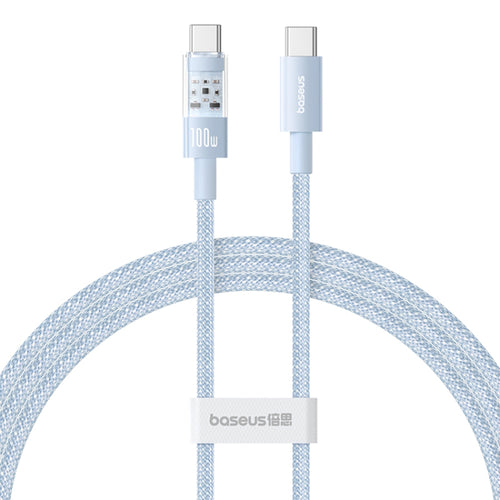 Baseus - Data Cable Gem (P10373000311-01) - Type-C to Type-C, Super Fast Charging 100W, 2m - Galaxy Blue