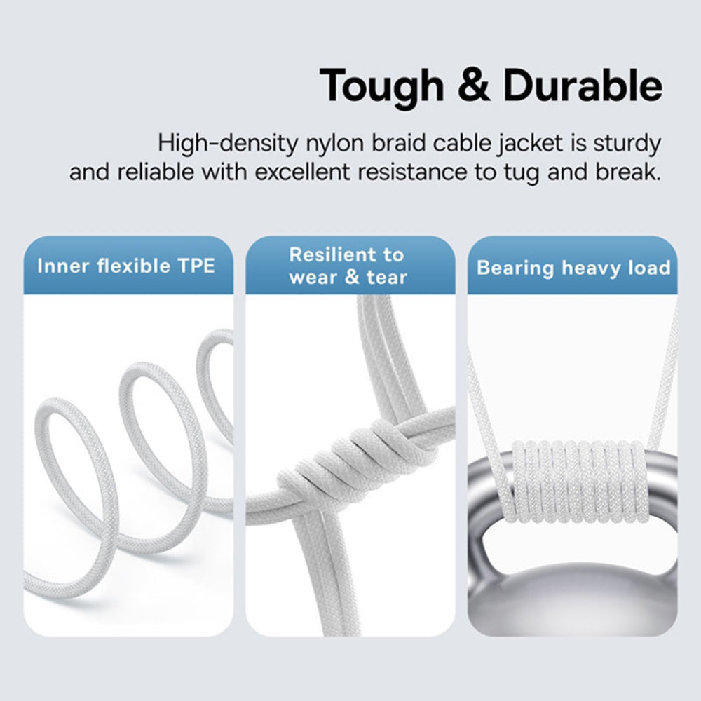 Baseus - Data Cable Gem (P10373000211-01) - Type-C to Type-C, Super Fast Charging 100W, 2m - Moon White