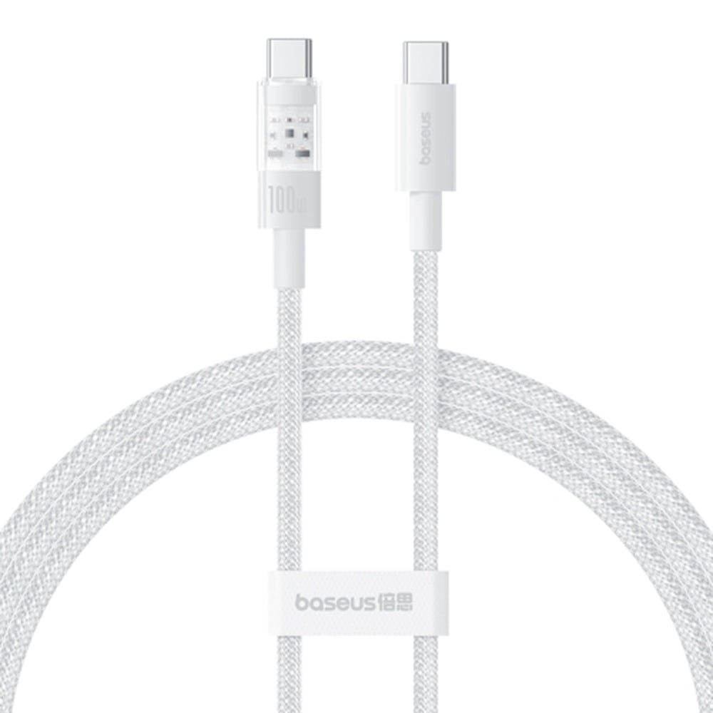 Baseus - Data Cable Gem (P10373000211-00) - Type-C to Type-C, Super Fast Charging 100W, 1m - Moon White