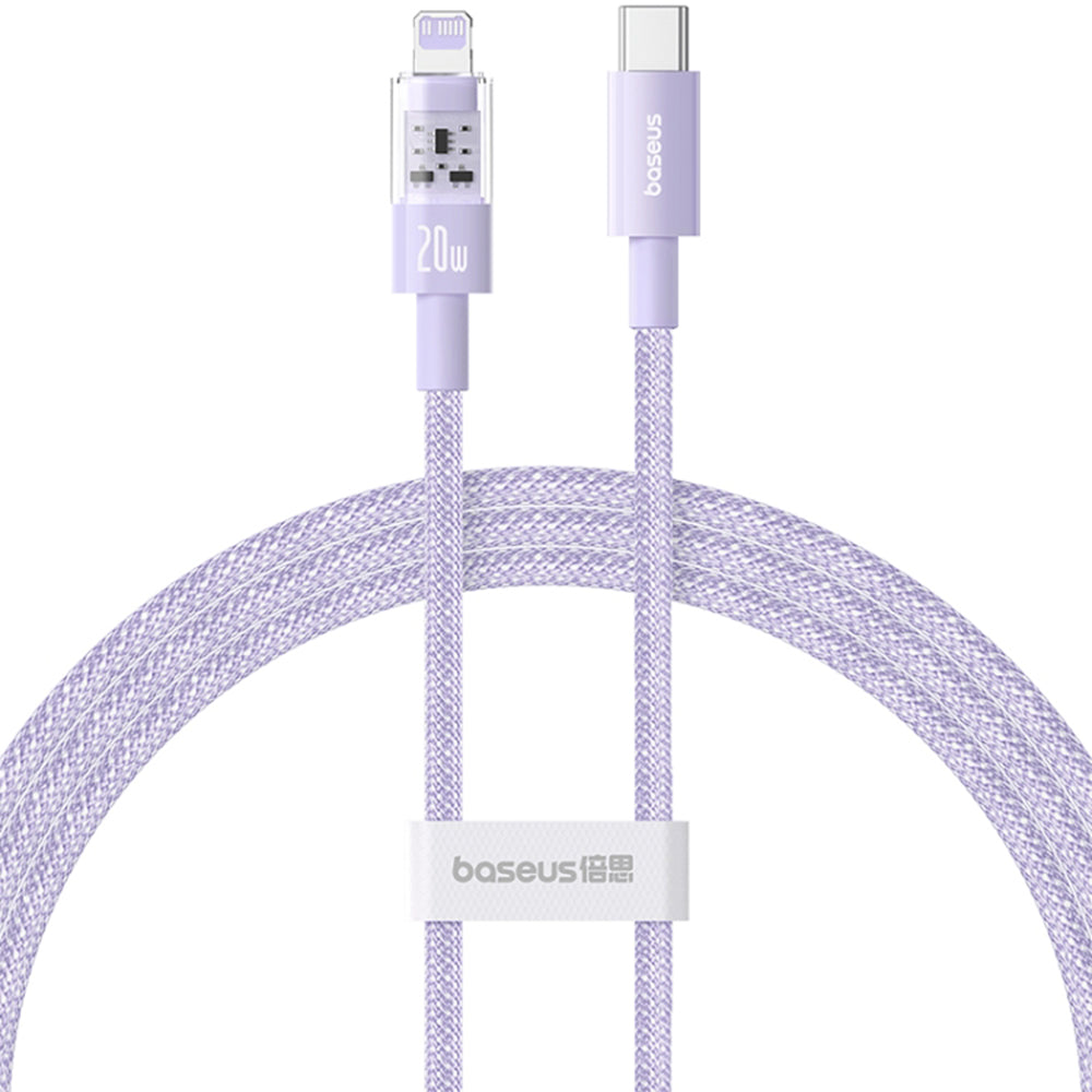 Baseus - Data Cable Gem (P10373001511-00) - USB-C to Lightning, Fast Charging 20W, 1m - Nebula Purple