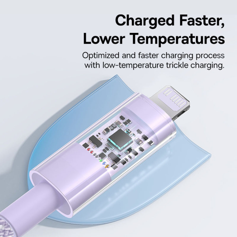 Baseus - Data Cable Gem (P10373001511-01) - USB-C to Lightning, Fast Charging 20W, 2m - Nebula Purple