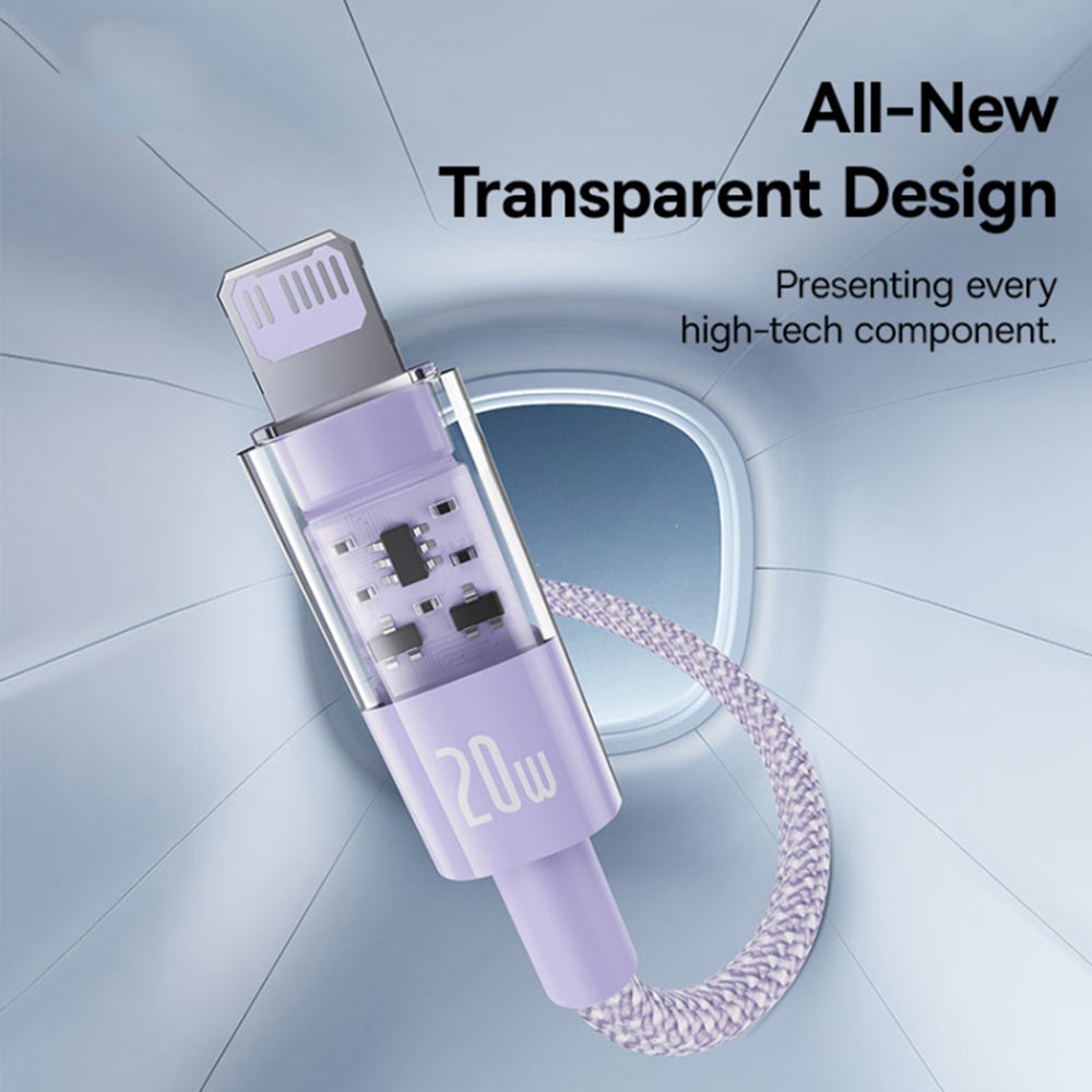 Baseus - Data Cable Gem (P10373001511-01) - USB-C to Lightning, Fast Charging 20W, 2m - Nebula Purple