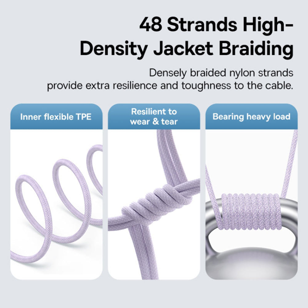 Baseus - Data Cable Gem (P10373001511-01) - USB-C to Lightning, Fast Charging 20W, 2m - Nebula Purple