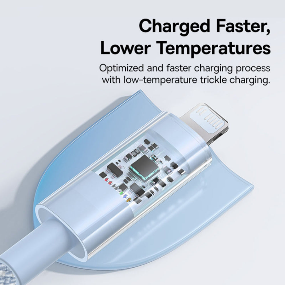 Baseus - Data Cable Gem (P10373001311-01) - USB-C to Lightning, Fast Charging 20W, 2m - Galaxy Blue