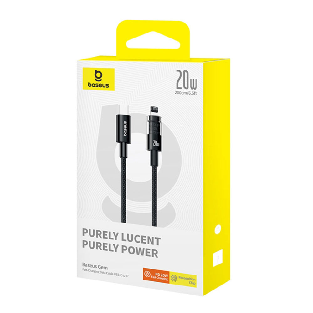Baseus - Data Cable Gem (P10373001211-01) - USB-C to Lightning, Fast Charging 20W, 2m - Moon White