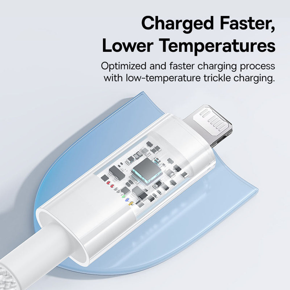 Baseus - Data Cable Gem (P10373001211-01) - USB-C to Lightning, Fast Charging 20W, 2m - Moon White
