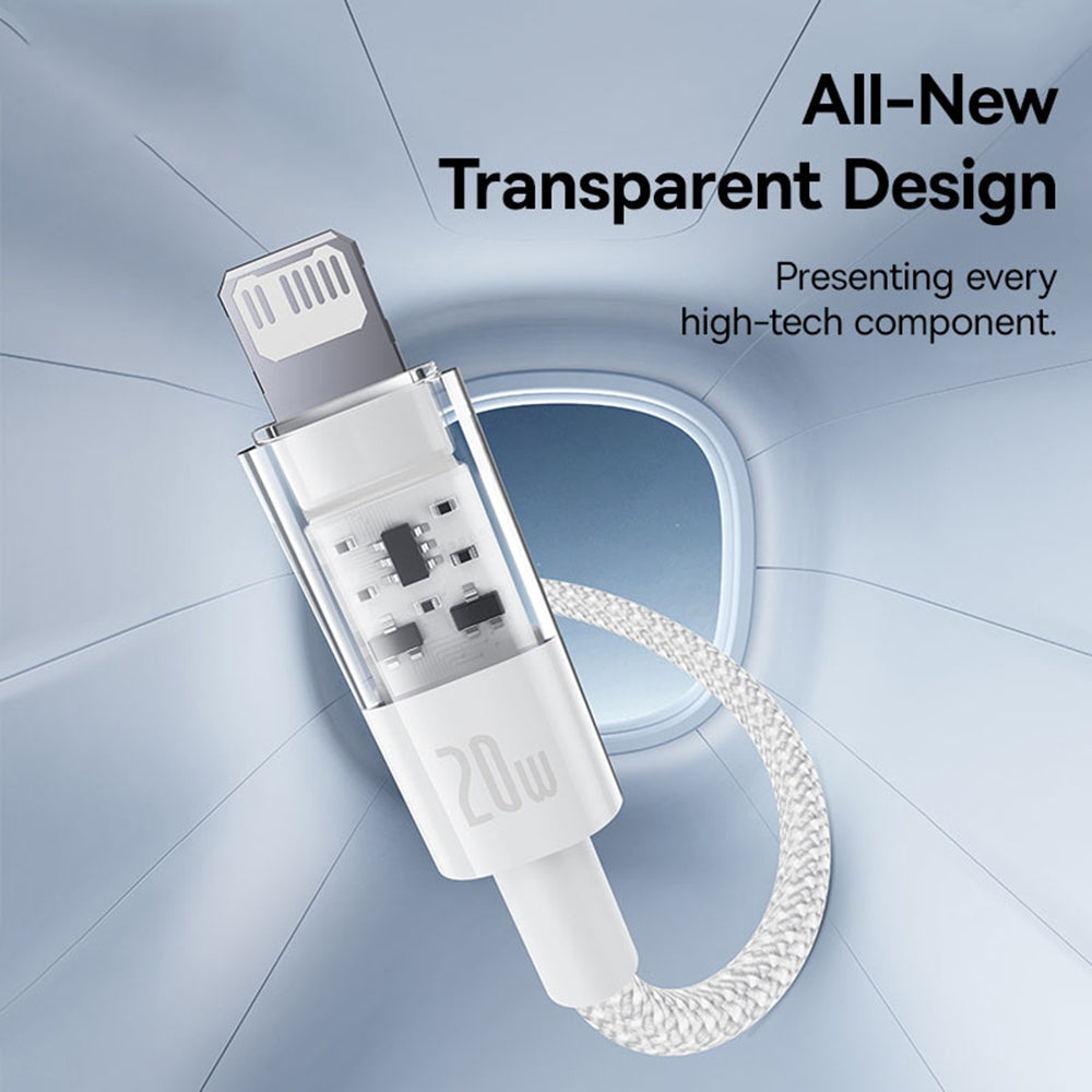 Baseus - Data Cable Gem (P10373001211-01) - USB-C to Lightning, Fast Charging 20W, 2m - Moon White