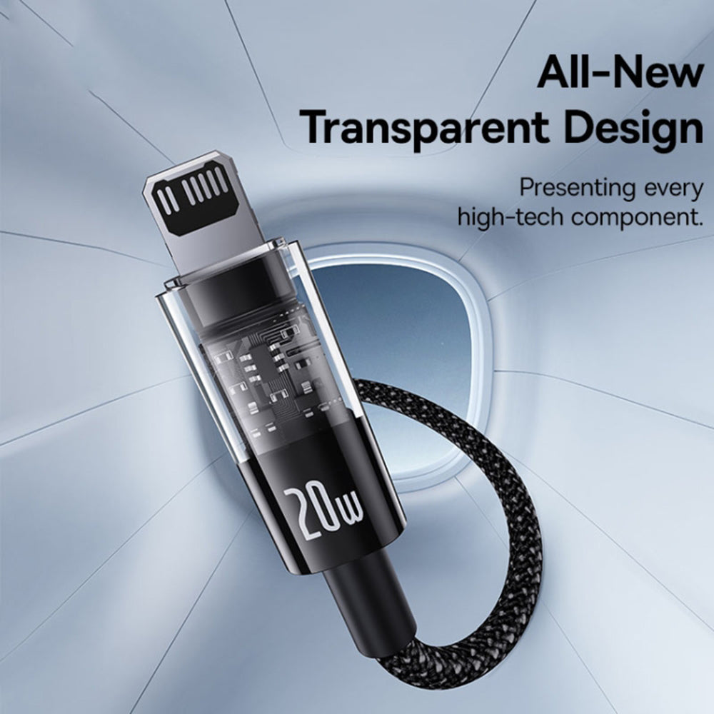 Baseus - Data Cable Gem (P10373001111-01) - USB-C to Lightning, Fast Charging 20W, 2m - Cluster Black