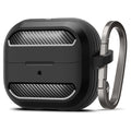 Spigen - Protection Case Rugged Armor (ACS08330) - for Samsung Galaxy Buds 3 / 3 Pro / 3 FE, Aluminum Holder - Black