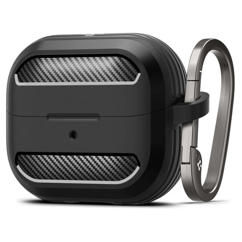 Spigen - Protection Case Rugged Armor (ACS08330) - for Samsung Galaxy Buds 3 / 3 Pro / 3 FE, Aluminum Holder - Black