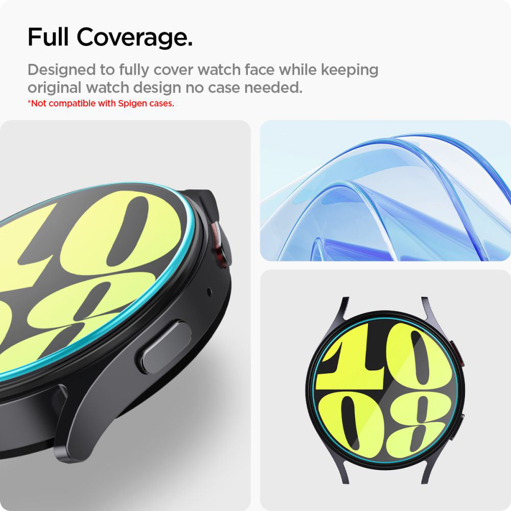 Spigen - (2 pack) Glas.tR EZ Fit (AGL08493) - Samsung Galaxy Watch7 44mm - Clear