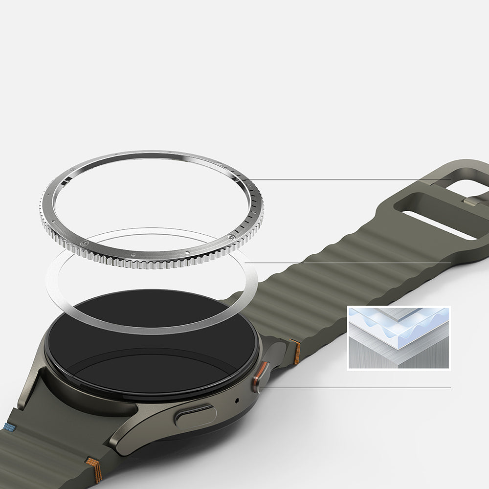 Ringke - Bezel Styling - Samsung Galaxy Watch7 40mm - Silver Pattern7 (CB-GW7-40-03)