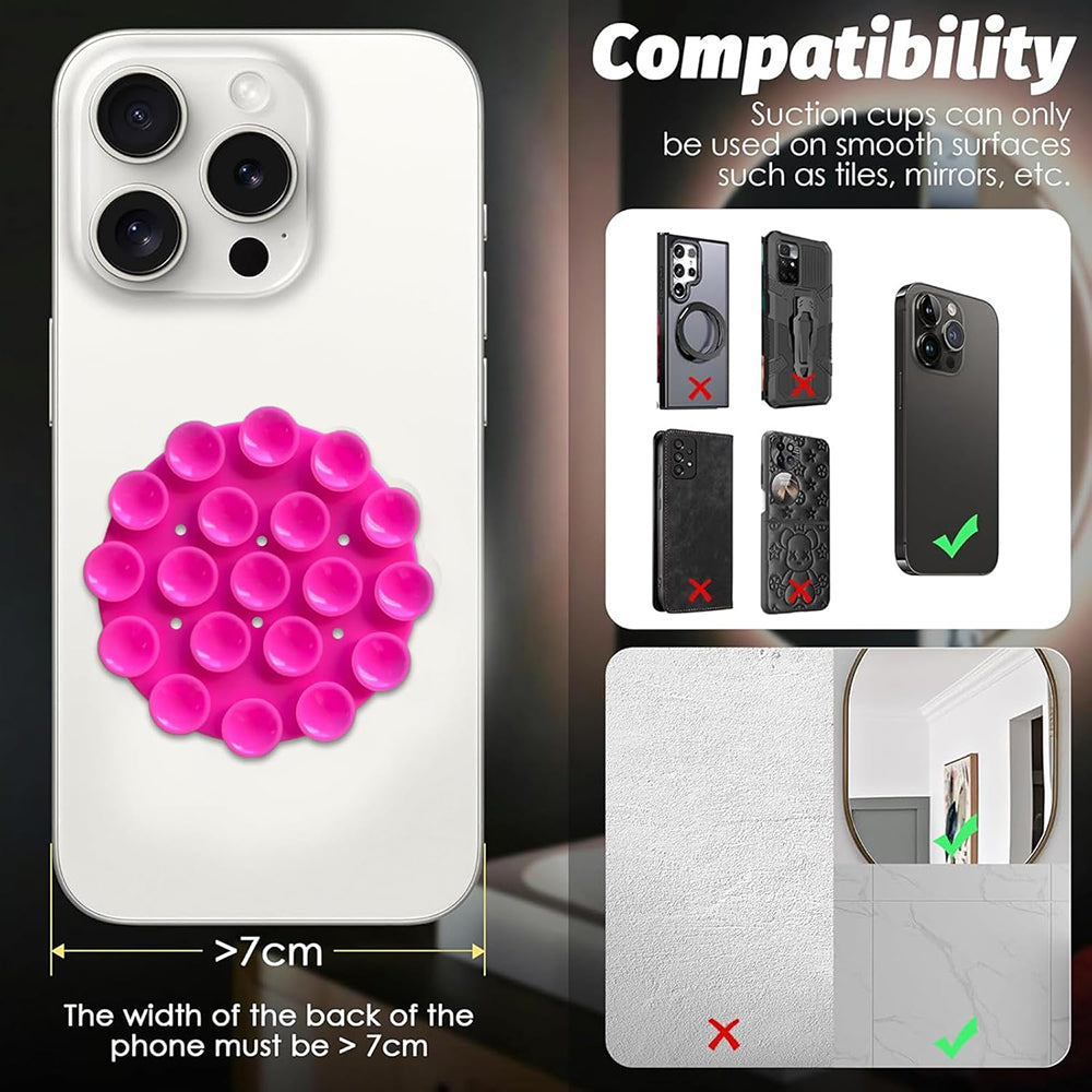 TechSuit Suport Techsuit Phone (SW-CUP), Suction Pad for Selfies, Silicone, Adhesive Mount, Round Shape, Alb – imagine 4