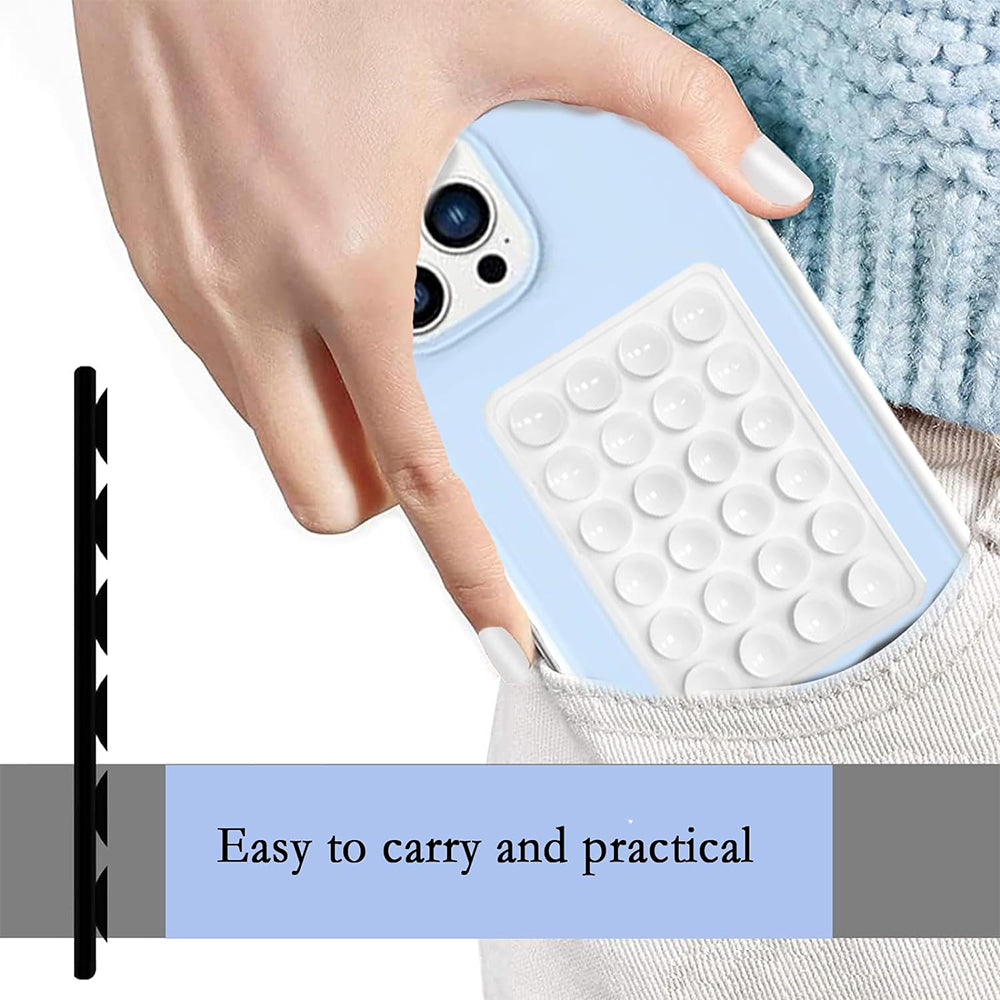 TechSuit Suport Techsuit Phone (SL-PAD), Suction Pad for Selfies, Silicone, Adhesive Mount, Rectangular Shape, Roz Desch