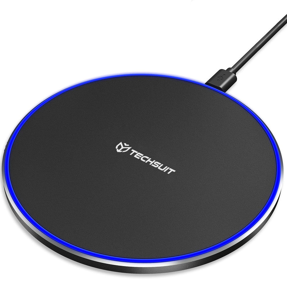 Techsuit - Wireless Charger Premium (CHWR031) - RGB Colors, 15W, 3A - Black