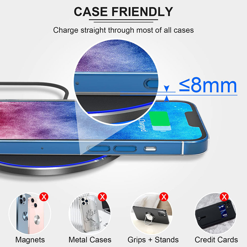 Techsuit - Wireless Charger Premium (CHWR031) - RGB Colors, 15W, 3A - Black