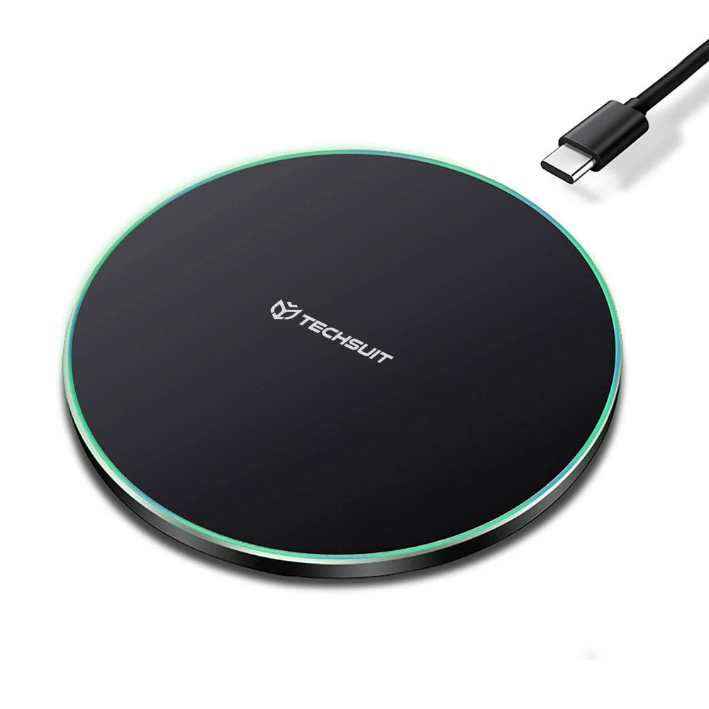 Techsuit - Wireless Charger Premium (CHWR031) - RGB Colors, 15W, 3A - Black