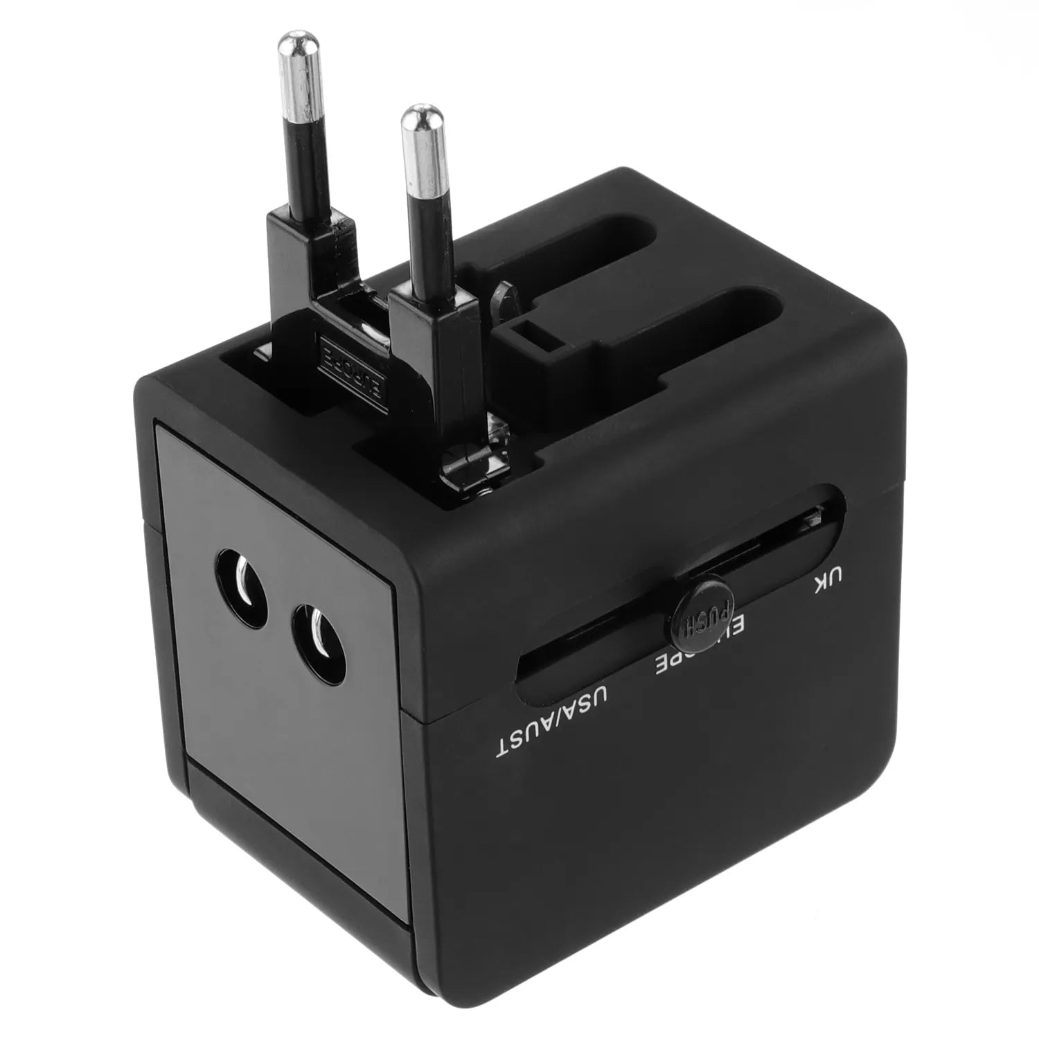 Techsuit - Travel Adapter (HHT148) - PD20W, QC, USB, Type-C, EU, UK, AUS, US - Black