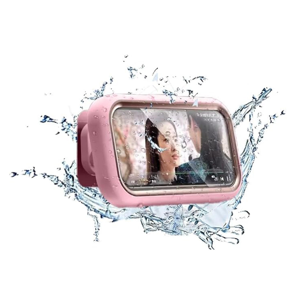 Techsuit - Phone Holder (LC-999) - Wall Box Case, Anti-Fog, Retractable, Adjustable, Waterproof, for 4-7" Phones - Gold 