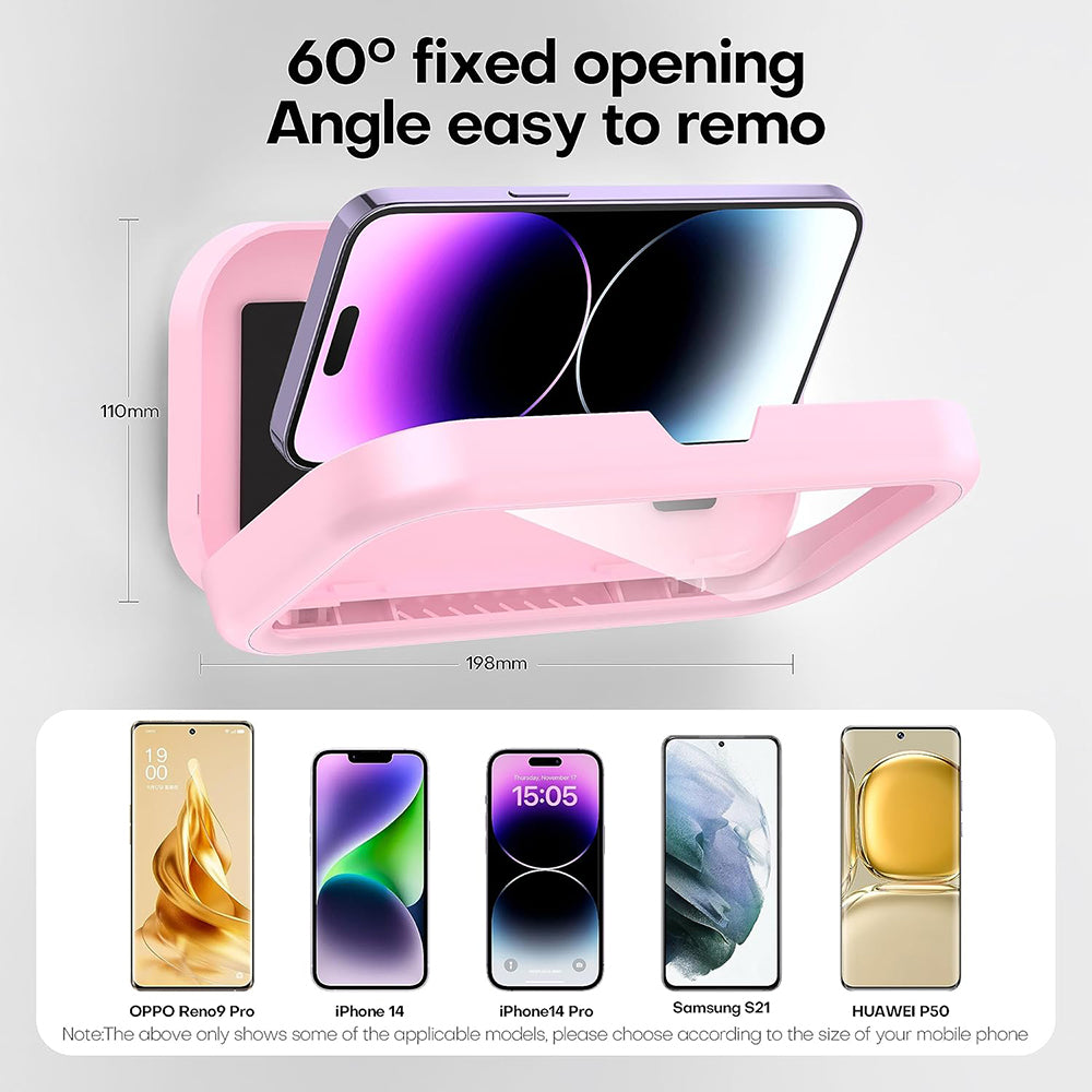 Techsuit - Phone Holder (LC-999) - Wall Box Case, Anti-Fog, Retractable, Adjustable, Waterproof, for 4-7" Phones - Gold 