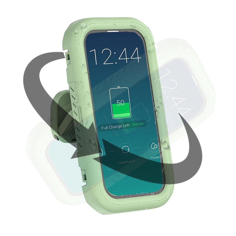 Techsuit - Phone Holder (LC-999) - Wall Box Case, Anti-Fog, Retractable, Adjustable, Waterproof, for 4-7" Phones - Gold 