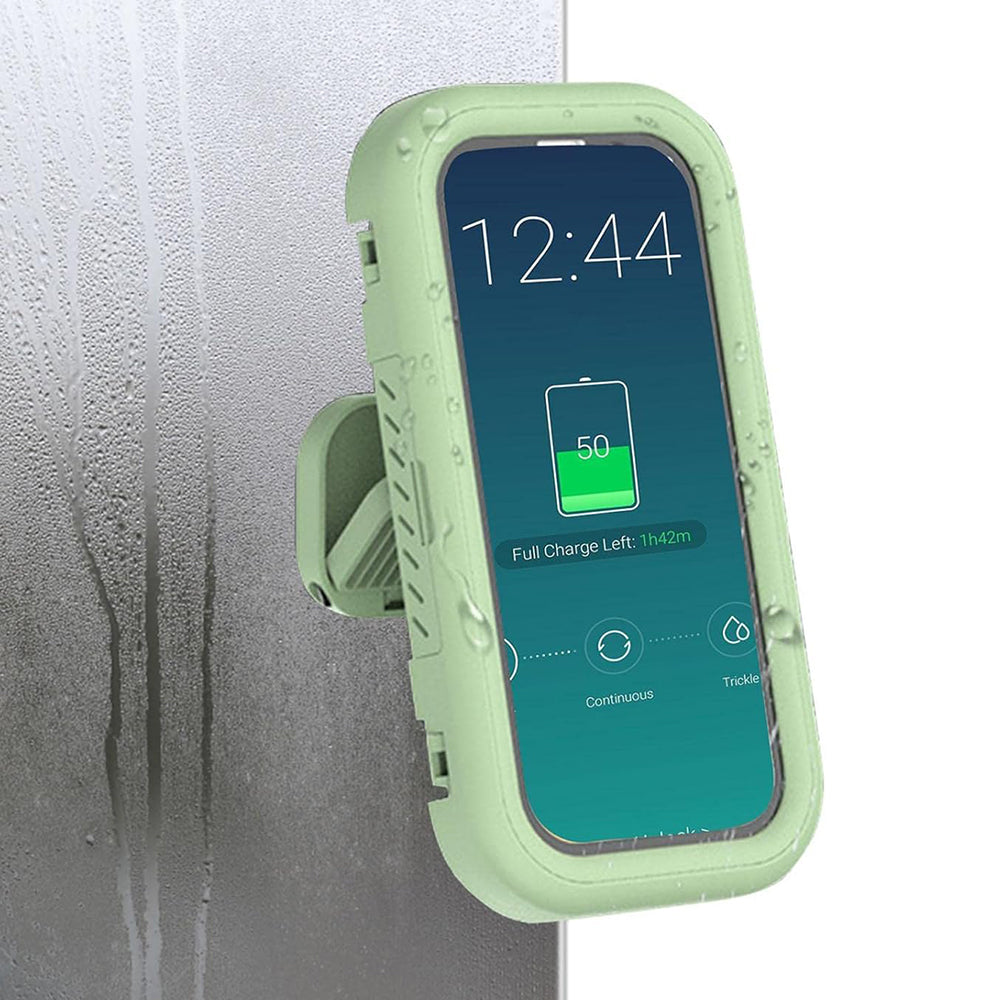 Techsuit - Phone Holder (LC-999) - Wall Box Case, Anti-Fog, Retractable, Adjustable, Waterproof, for 4-7" Phones - Gold 