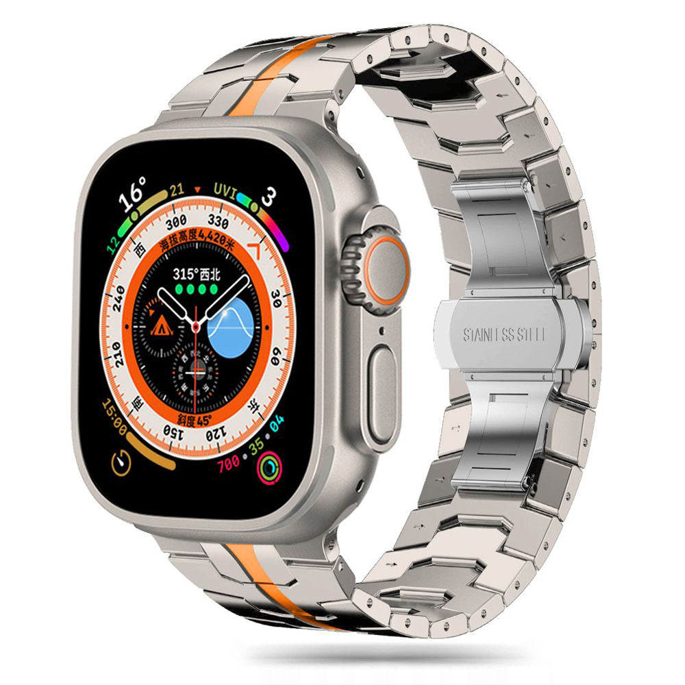 Techsuit - Watchband (W063) - Apple Watch 1/2/3/4/5/6/7/8/9/10/11/SE/SE 2/SE 3/Ultra/2/3 (42/44/45/46/49mm) - Titanium O