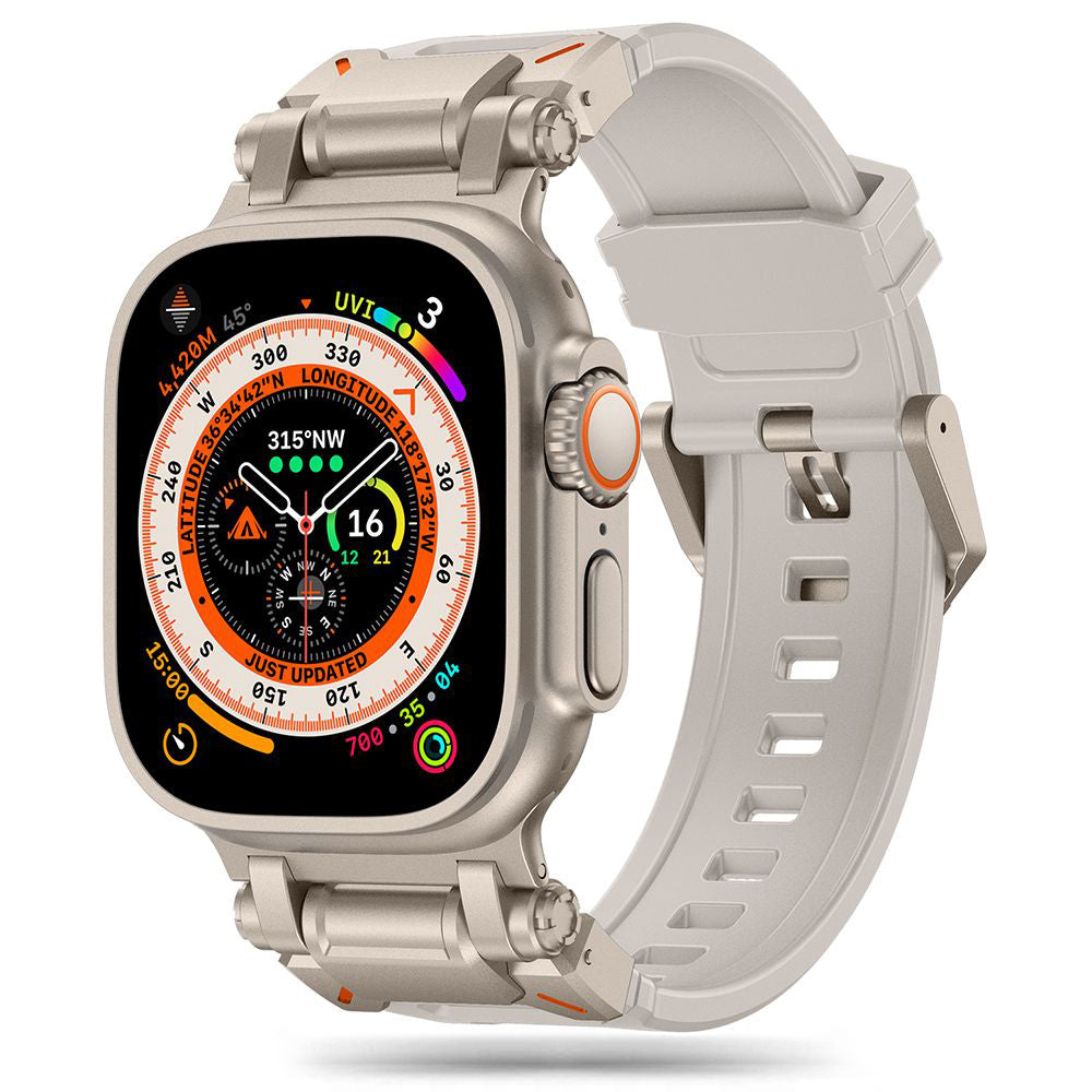 Techsuit - Watchband (W064) - Apple Watch 1/2/3/4/5/6/7/8/9/10/11/SE/SE 2/SE 3/Ultra/2/3(42/44/45/46/49mm) - Silver Star