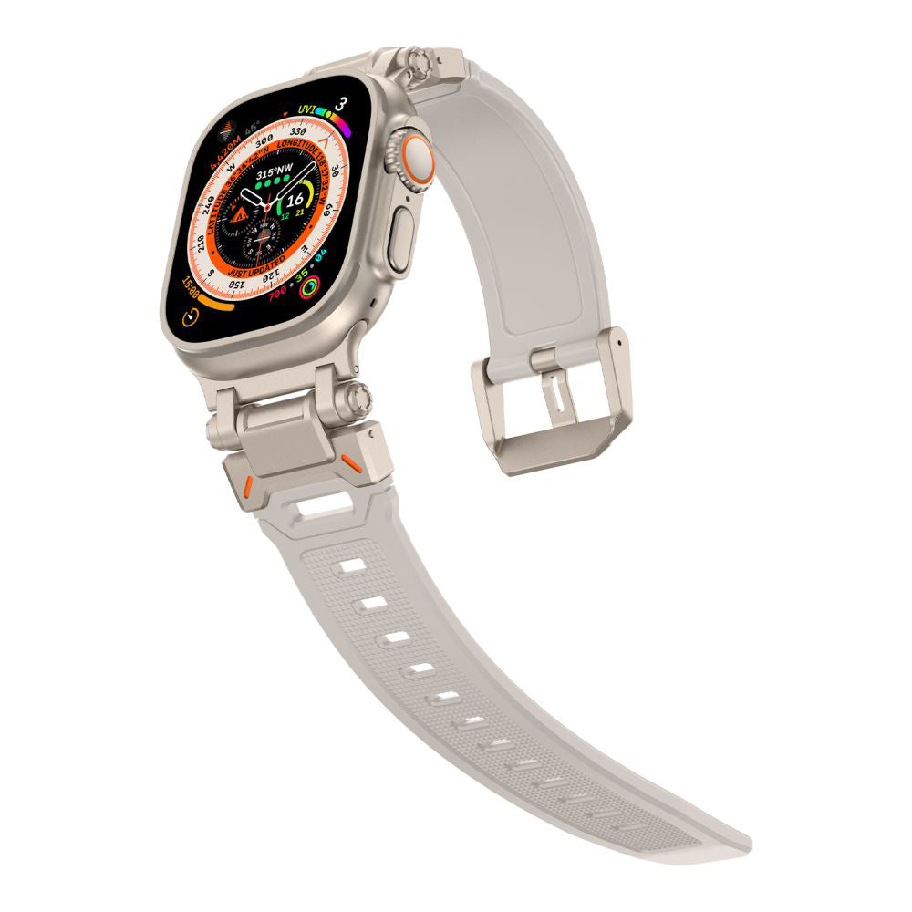 Techsuit - Watchband (W064) - Apple Watch 1/2/3/4/5/6/7/8/9/10/11/SE/SE 2/SE 3/Ultra/2/3(42/44/45/46/49mm) - Silver Star