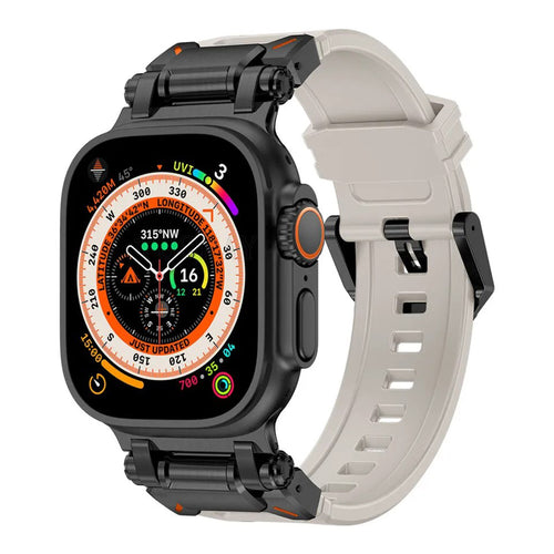 Techsuit - Watchband (W064) - Apple Watch 1/2/3/4/5/6/7/8/9/10/11/SE/SE 2/SE 3/Ultra/2/3 (42/44/45/46/49mm) - Black Gray