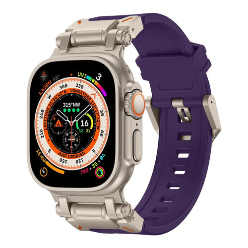 Techsuit - Watchband (W064) - Apple Watch 1/2/3/4/5/6/7/8/9/10/11/SE/SE 2/SE 3/Ultra/2/3 (42/44/45/46/49mm) - Silver Pur