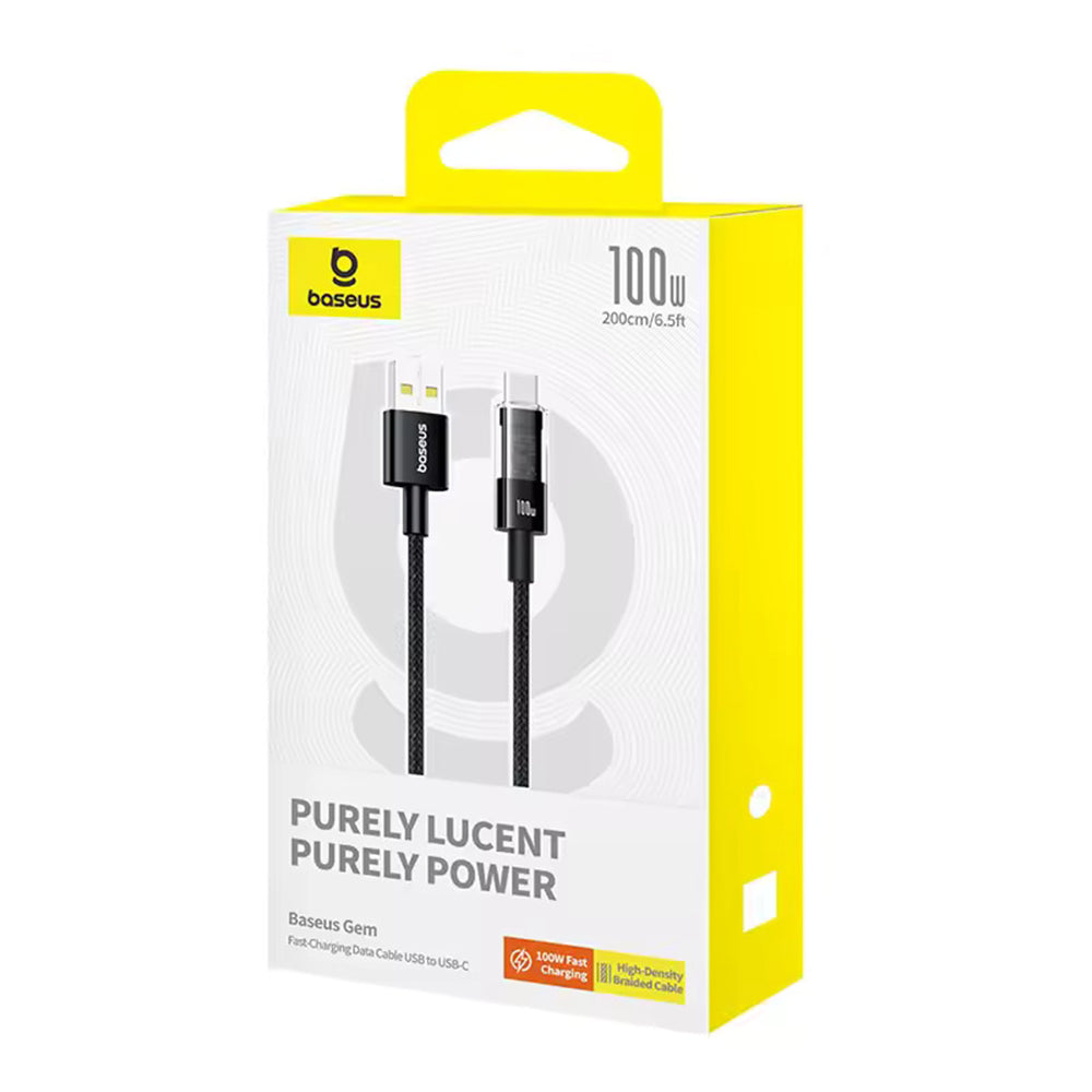 Baseus - Data Cable Gem (P10373002111-01) - USB to Type-C, Super Fast Charging 100W, 2m - Cluster Black