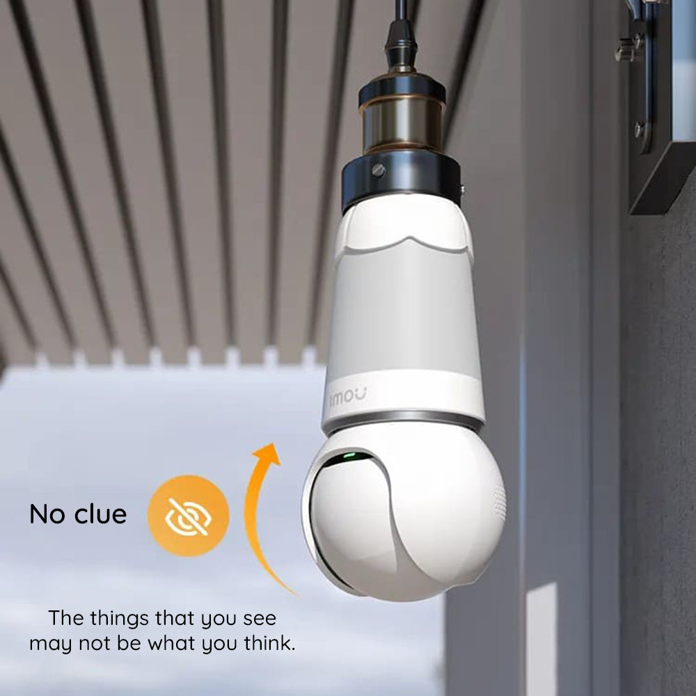 Imou - Indoor Wi-Fi Bulb Cam (IPC-S6DP-5M0WEB-E27) - 5MP, E27 Light Bulb, Built-in Mic, Human Detection, Night Vision - 