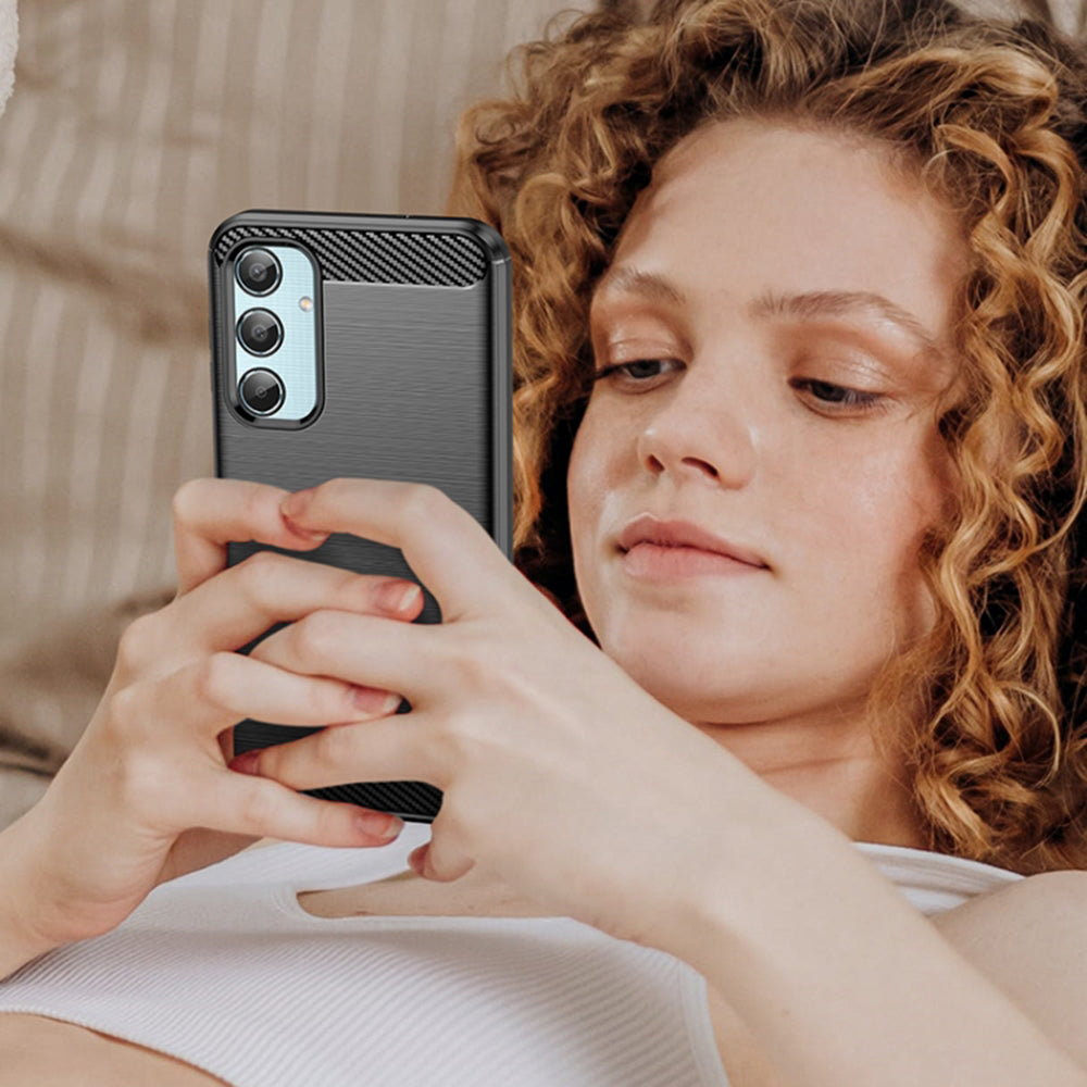 TechSuit Husa de protectie Techsuit Carbon Silicone compatibil cu Samsung Galaxy M35, Negru – imagine 6