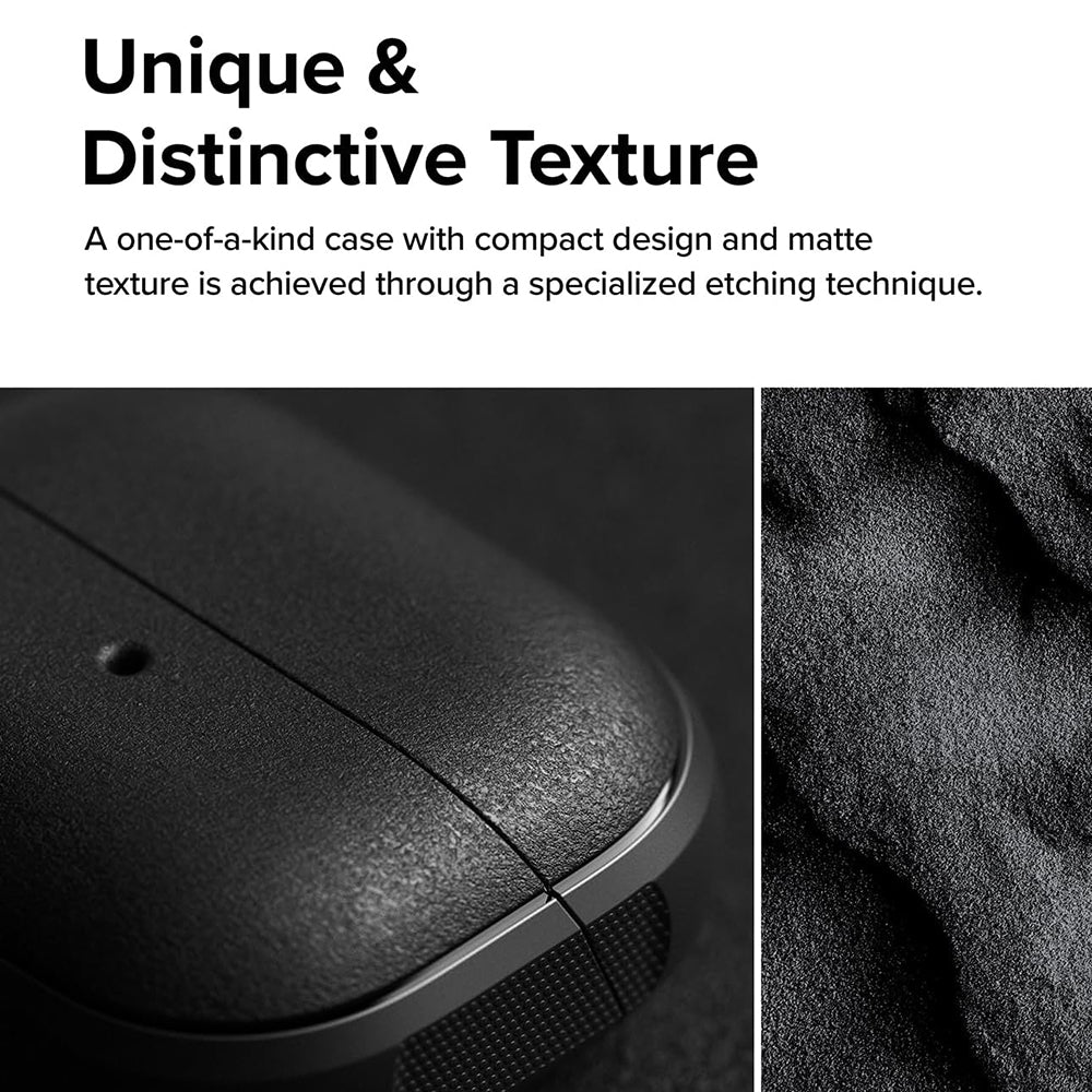 Ringke - Protection Case Onyx Magnetic - for Samsung Galaxy Buds 3 / 3 Pro / 3 FE, Non-Slip Texture, Carabiner Hole - Bl
