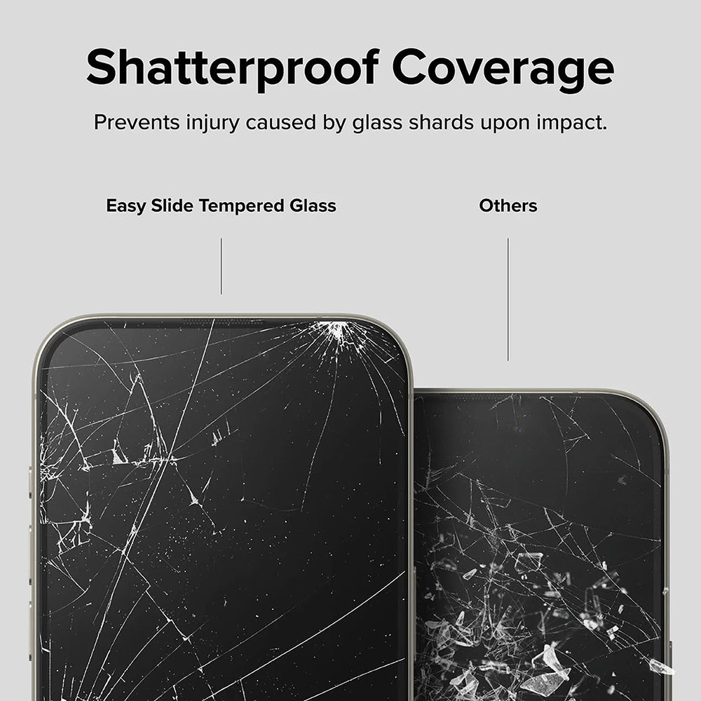 Ringke - Easy Slide Tempered Glass (2 pack) - iPhone 16 Pro Max - Black