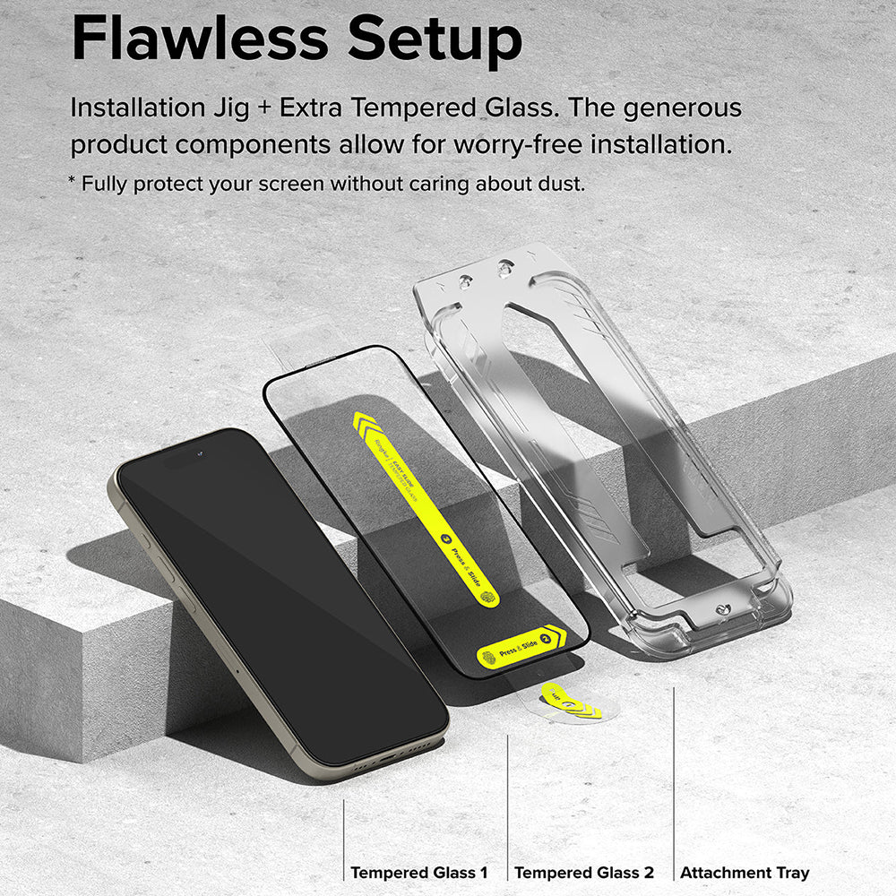Ringke - Easy Slide Tempered Glass (2 pack) - iPhone 16 Pro - Clear