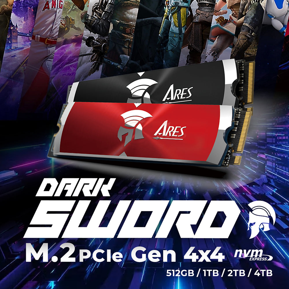 Dato - Internal Solid State Drive SSD Ares Dark Sword (ARSDSR-8TB) - PCIe Gen4x4, 8TB, Up to 7200MB/s, Notebook, PS5 - R