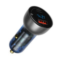 Baseus - Car Charger (CCKX-C0A) - with Digital Display, Type-C PD65W, USB QC4.0, DC 12-24V - Clear