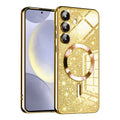 Husa de protectie Techsuit Luxury Glitter MagSafe compatibil cu Samsung Galaxy S24, Auriu