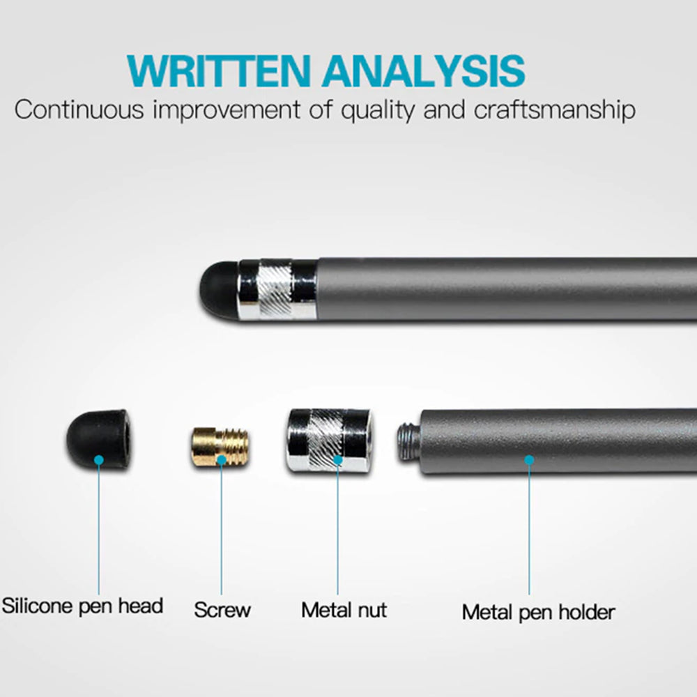 Techsuit - Stylus Pen (JC01) - Aluminum Alloy, Android, iOS, Microsoft - Black