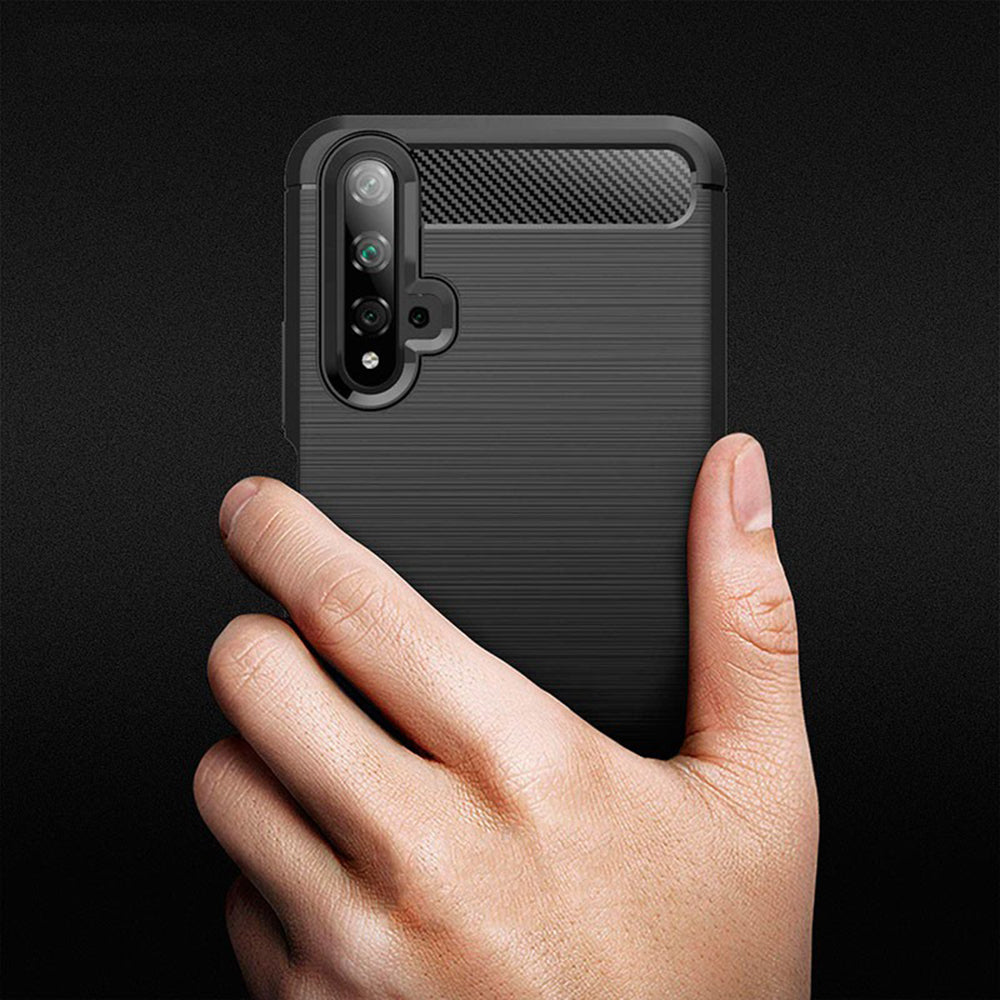Techsuit - Carbon Silicone - Huawei nova 5T / Honor 20 - Black