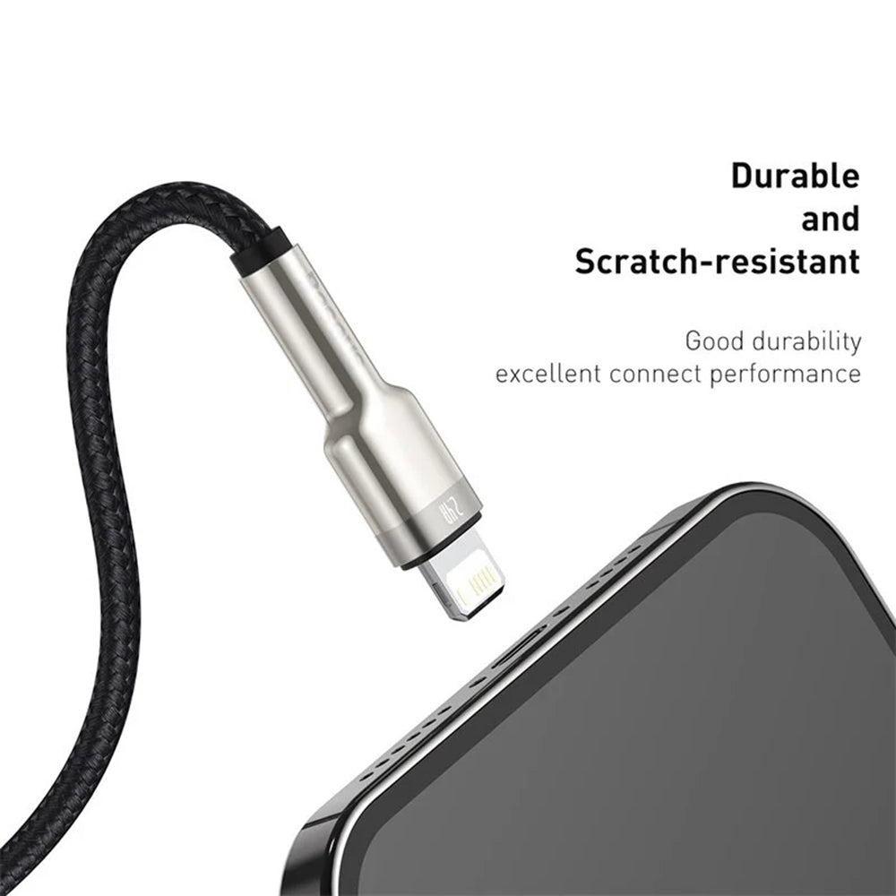 Baseus - Data Cable Cafule Series Metal (CALJK-B01) - USB to Lightning 2.4A, 2m - Black