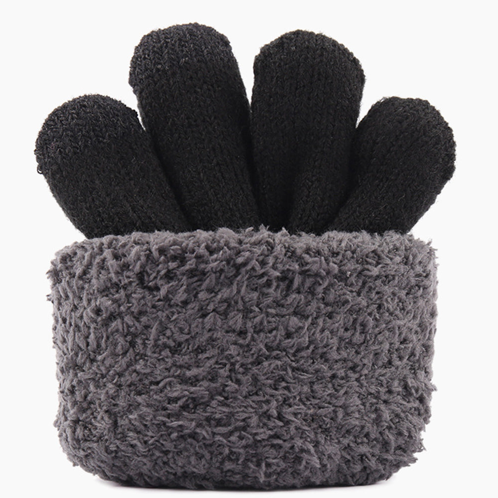 iWarm - Touchscreen Gloves (ST0005) - Double Layer and Velvet/Acrylic, Size 21cm - Black